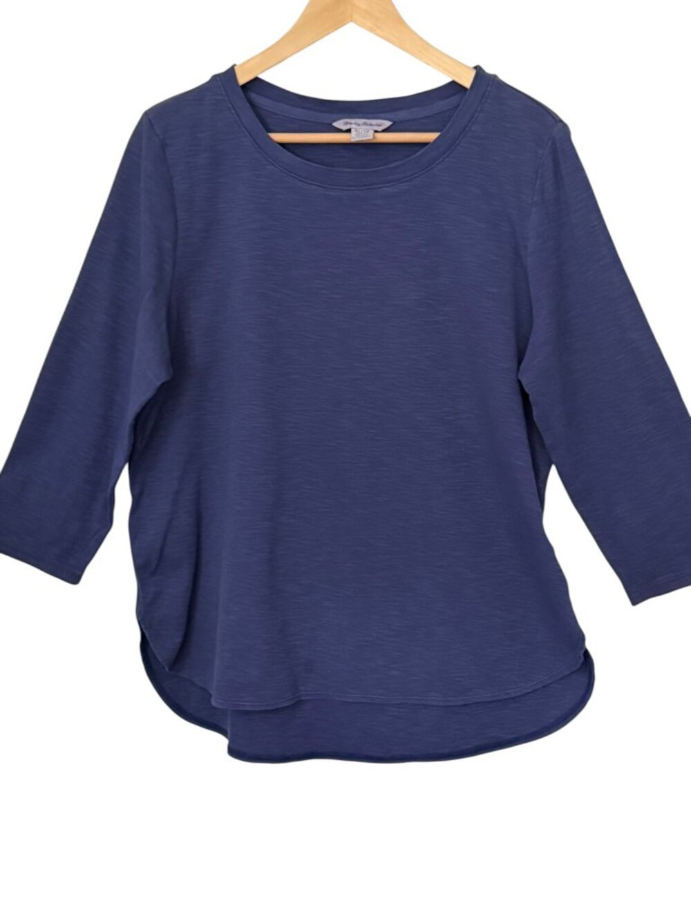 Tommy Bahama 100% Cotton Ashby Isles Rib 3/4 Sleeve Island Navy Knit T-Shirt XL